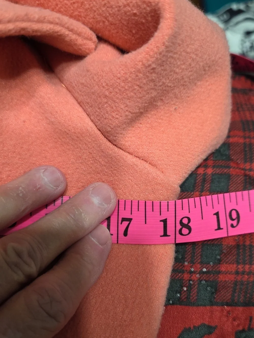 RISE Christian Rise Womens Coat Peach Belted Pockets Buttons Sz L GUC **READ**